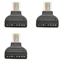 3X RJ45 to 8 Pin Terminal Adapter Connector 8P8C Network Crystal Screw Terminal Block