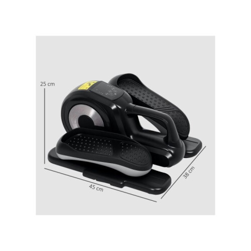Under-desk elliptical trainer, seated pedal exerciser, supports forward and reverse motion, 12 training programs, LCD display. 2