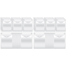 100Pcs Clear Plastic Envelopes with Snap Button Stamp and Die Storage Pockets for School Home Office 7.08 X 9.44Inch