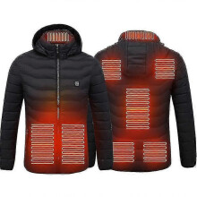 (L) Heated Jacket Winter Outdoor Warm Electric Heating Coat 8 Heating Zones Coats Jackets