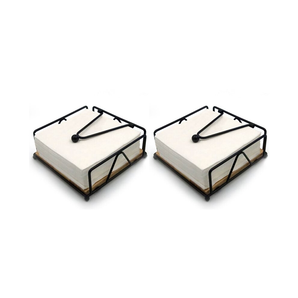 2X Napkin Holder For Table, Metal And Wood Napkin Holder, Standing Napkin Holders For Paper Napkins, For Kitchen Counter 6031666981079