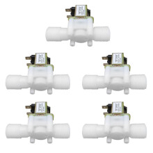 5X L'Aria Magnetica di Plastica Della Valvola A Solenoide Elettrica di N / C di 12V 1/2 Pollici Normalmente Chiusa