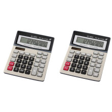 2X Calculator, 12-Digit Solar Battery Office Desk Calculator with Large LCD Display, Dual Power Desktop Calculators
