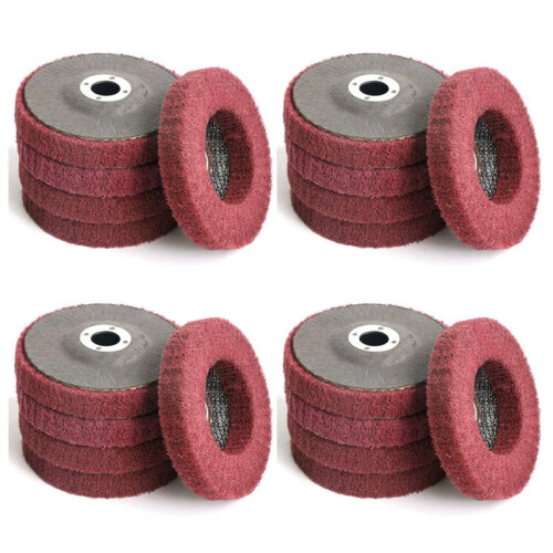 20 Peças Disco de Polimento de Fibra de Nylon de 4 Polegadas, Roda de Polimento, Disco de Polimento para Rebarbadora
