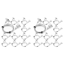 20 Pcs 6.5 Ft Ceiling Sign Hanger Picture Rail Hanging Suspension Wire Acrylic Board Display Metal Clamp