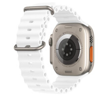 URREM TIL APPLE WATCH 1/2/3/4/5/6/7/8/9/10/SE 42/44/45 HVID SILIKONE