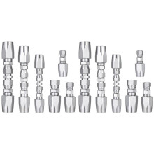 6Pcs Hydraulic Hose Field Repair Kit,1/4In,3/8In,1/2In and Small Repair Parts,Reusable Hydraulic Repair Fittings