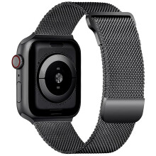 URREM TIL APPLE WATCH 1/2/3/4/5/6/7/8/9/SE 38/40/41mm SORT STÅL