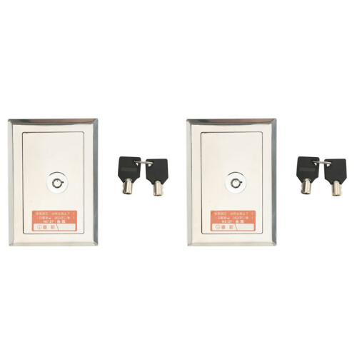 2X Garage Door Opener, Electric Door Roll  Lock Box, Surface Mounted Concealed Button  B