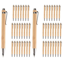 48 Pieces Bamboo Retractable Ballpoint Pen Black Ink 1 mm Office Products Pens Bamboo Ballpoint Pen Wood Ballpoint Pens