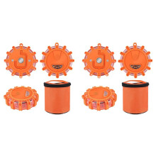6 Pack LED Road Flares Emergency Lights Roadside Warning Safety Disc Beacon Flashing Flare Kit,Round