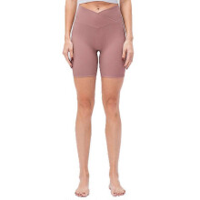 (XL, PINK) EVAGO Women's Cross Waist Biker Shorts with Pocket, Sports Athletic Workout Running Yoga Shorts