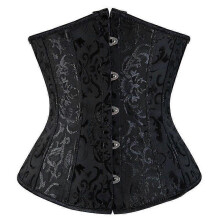(Red, XL) EVAGO Women's Lace Up Boned Jacquard Brocade Waist Training Underbust Corset