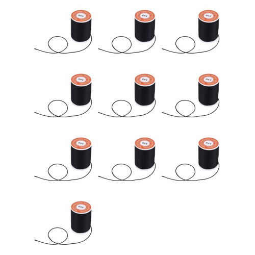 10X Roll Black Waxed Cotton Necklace Beads Cord String 1mm HOT