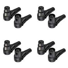 4X Connecteur XLR à Angle Droit à 3 Broches Mâle Femelle XLR Prise Microphone 3 Broches Câble Audio Amplificateur Audio