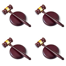 4X Perfektes Schreibtisch-Accessoire, Holzhammer und Klangblock-Set für Anwälte, Richter, Vorstandsvorsitzende, Auktion, Verein