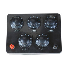 3X Schwarze Widerstandsbox Variabler Dekadenwiderstand Widerstandsbox 0-9999,9 Ohm Physikalische und Elektrische Versuchsausrüstung