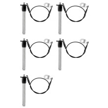 5X Pasador de Liberación Rápida de Acero Inoxidable de 8 mm de Diámetro, Pasador de Bloqueo de Bola con Botón Pulsador, Cable de Cordón, Longitud