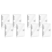 8X Transparent A6 Binder Clear Soft PVC 6 Ring Budget Binder Refillable Planner Binder Cover Protector