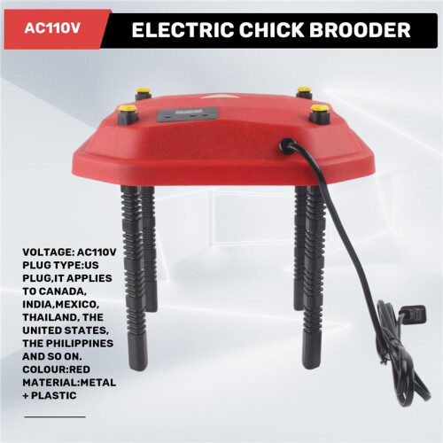 Electric Chick Brooder Heating Plate Adjustable Height Chick Cage Heater Chicken Warmer US Plug 1