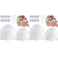 4 Pieces Large Sphere Resin Mold, Seamless Globe Epoxy Resin Casting Mold for DIY Crafts Flowers