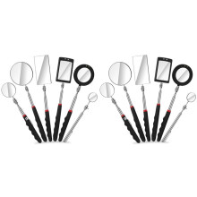 12-Teiliger LED-Teleskop-Inspektionsspiegel, Einziehbares Mechanisches LED-Spiegelwerkzeug, Einziehbarer Unterfahrschutzspiegel