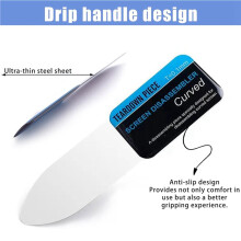 12PCS Ultra-Thin 0.1mm Professional Stainless Steel Curved Spudger Pry Blade Repair Opening Tool