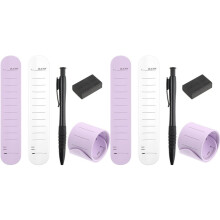 2 Set Wearable Notepad, Silicone Memo Wristband with Ruler, Nurse Reminder Erasable Wrist Notepad with Pen and Eraser A