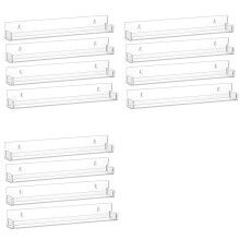Nail Polish Rack Wall Mounted Shelf 12Pack,Clear Acrylic Nail Polish Holder with Removable Anti-Slip End Insert