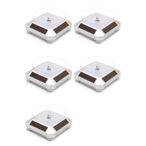 5X Rotating Display Stand 360 Degree Solar Power Rotating Turntable Display Stand Silver