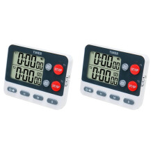 2X Digitaler Küchentimer mit Zwei Gruppen, Drei Zeitoptionen, Stumm-/Ausschaltfunktion, Timer zum Kochen und Lernen
