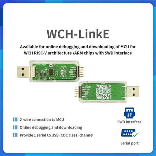 4Pcs WCH-LinkE Online Download Debugger Support WCH RISC-V Architecture MCU/SWD Interface 1 Serial Port to USB Channel 2