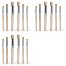 18Pcs Wooden Stencil Brushes for Painting Wood, Natural Bristle Stencil Brush Art Brushes for Acrylic Paint,(3 Sizes)