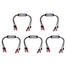 5X 2-Way RCA Audio Isolator Audio Noise Filter RCA Audio Current Noise Eliminator Isolator Audio Signal Noise Reducer