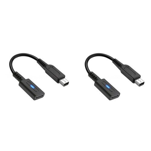 2X PD USB C Cable for NDSi 3DS LL Controller PD Charging Adapter Type C Cable with LED for 3DS Game Console Power Wire