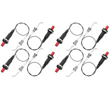 8 Pieces Propane Push-Type Piezo Igniter Kit with Threaded Ceramic Electrode Ignition Plug Wire 30 cm for Gas Grill