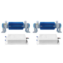 2X AC220V 10G Rörozongenerator med Strömförsörjning Som Arbetar 24 Timmar, Interna och Externa Elektroder, Luftkyld Generator