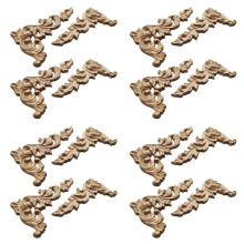 16 Stuks Houtsnijwerk Hoek Onlay Applicatie Ongeverfd Frame Kast Kast Sticker voor Thuis Meubeldecoratie A
