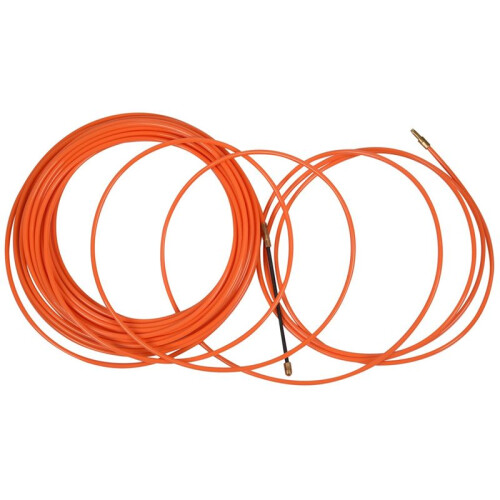 2 Pcs 4mm 15 Meter Orange Guide Device Nylon Electric Cable Push Pullers Duct Snake Rodder Fish Tape Wire