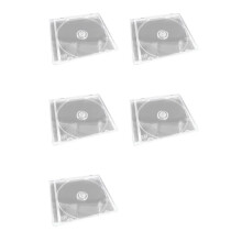 5X Transparent Plastic CD/DVD Case Single Piece Disc Storage Organizer Album Box for Media Protection