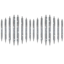 16 Bolígrafos Bonitos con Diamantes Ostentosos, Regalo de Diamantes de Imitación de Navidad, Bolígrafos de Metal, Bolígrafos de Cristal Brillantes