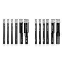 12 Pcs Diamond Drill Bit Porcelain Tile Drill Bit 6mm 8mm 10mm 12mm Tile Drill Bits Sets Round Shank Dry Drill Bits