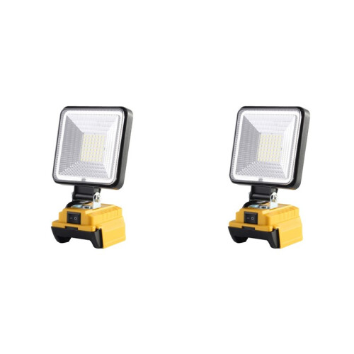 2X Lanterna LED Sem Fio de 18V Li-Ion com Porta de Carregamento USB e Tipo-C, 4 Polegadas para Holofotes para