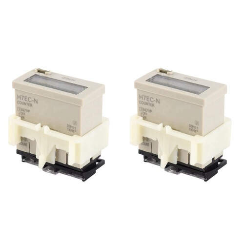 2X New H7EC N Without Input Voltage Digital Electrical Counter Totalizer with 8-Gigit LCD Display
