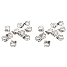 Water Joint Hose Clamps 6-12mm Hoop Silver Tone 20 Pcs