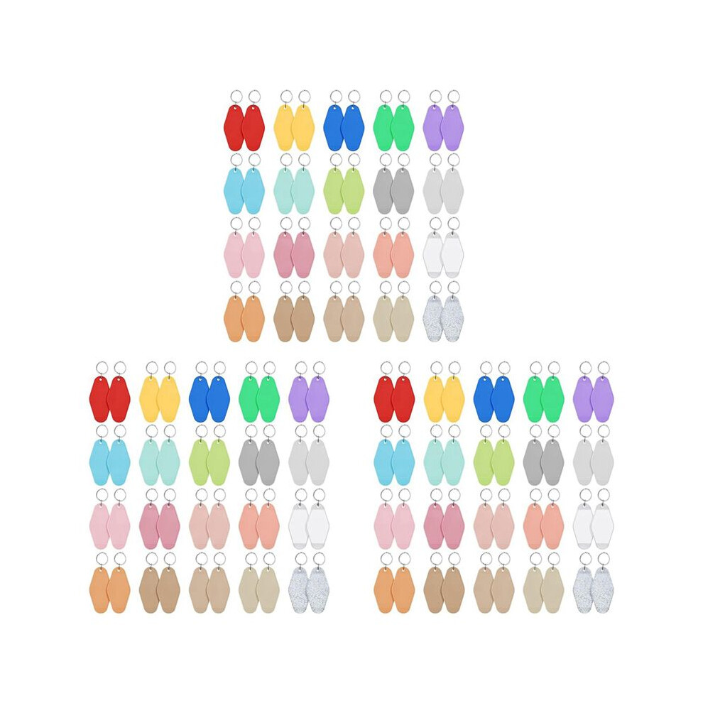 120 Pcs Hotel Keychain Blank With Key Rings, 20 Colors Plastic Rhombus Motel Keychain, Sublimation Keychain Blanks 6031409488148