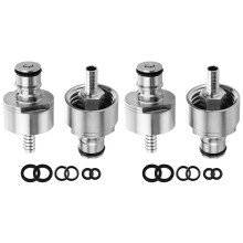 4PCS Stainless Steel Force Carbonation Cap for Soda Bottle Carbonation Cap with 5/16inch Beer Nipple Barb Lock Cap