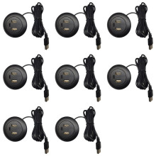 8X Eingebetteter USB-Hub mit Desktop-Loch, Typ-C-USB-Ladegerät, 3-in-1-Splitter