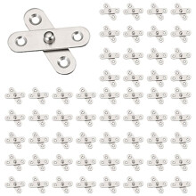 100PCS Shed Door Hinges Kitchen Cabinet Hidden 360 Degree Rotation Pivot Stainless Steel Rotating Rotatable 57x16 mm
