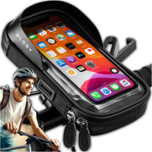 Vandtæt cykeltaske, cykeltaske, telefonholder, 64 tommer, styrholder, 05L Alogy sort